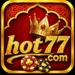 Hot77 Game logo with golden crown, red background, and casino chips symbol.